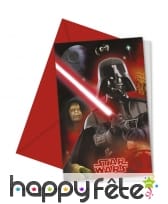 Cartes d'invitation Star Wars et enveloppes
