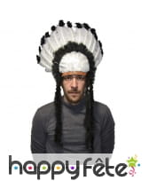 Coiffe d'indien noir et blanche, image 1