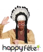 Coiffe d'indien noir et blanche