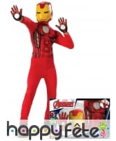 Costume de Iron Man et gants pour enfant, coffret