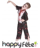 Costume de jeune écolier zombie noir et blanc, image 1