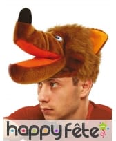 Chapeau de loup en peluche pour adulte