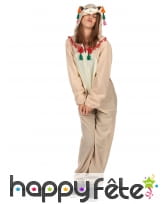 Combinaison de lama à capuche pour femme