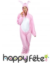 Combinaison de lapin rose pour femme