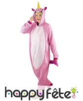 Combinaison de licorne rose pour adulte