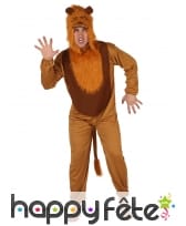 Combinaison de lion à capuche pour adulte