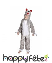 Combinaison de loup peluche gris, image 2