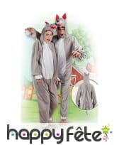 Combinaison de loup peluche gris, image 1