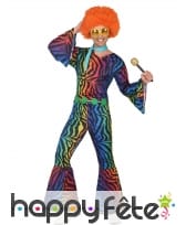Combinaison disco léopard multicolore pour homme