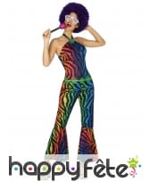 Combinaison disco léopard multicolore