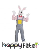 Costume de lapin en salopette pour adulte