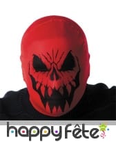 Cagoule de monstre squelette rouge