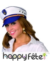 Casquette de marin blanche et bleue, image 3