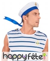 Chapeau de marin blanc et bleu, image 2