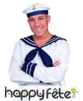 Chapeau de marin blanc et bleu, image 3