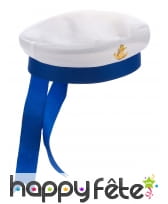 Chapeau de marin blanc et bleu