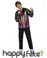 Chemise disco multicolore pour homme