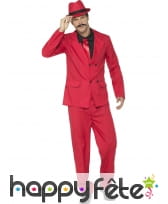 Costume de mafieux rouge, fines lignes noires, image 1
