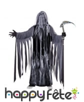 Costume de moissonneur d'âme gris sans visage