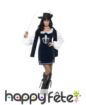 Costume de mousquetaire noir pour femme