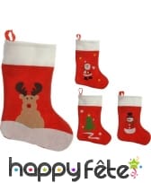 Chaussette de Noël décorative imprimé père noël, image 1