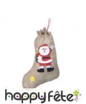 Chaussette de Noël en toile de jute