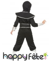 Combinaison de ninja noire argentée pour enfant, image 2