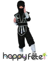 Combinaison de ninja noire argentée pour enfant, image 3