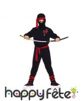 Costume de ninja noir et rouge pour enfant