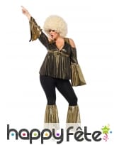 Costume disco noir or grande taille pour femme