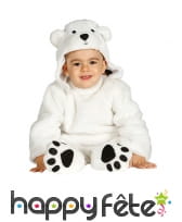 Combinaison d'ours blanc pour bébé