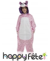 Combinaison d'ours rose pour enfant