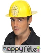 Casque de pompier jaune adulte