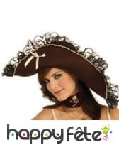 Chapeau de Piratesse marron