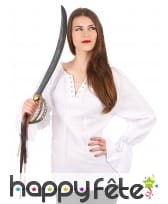 Chemise de piratesse blanche manches longues