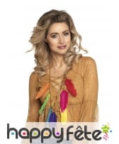 Collier de plumes colorées pour femme