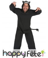 Combinaison de panthère noire avec capuche, homme