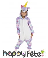 Combinaison de petite licorne violette et étoiles