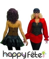 Corset de pirate suédine noir/marron