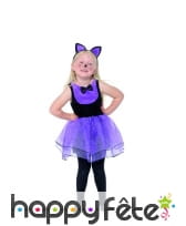 Costume de petit chat en tutu noir violet, enfant, image 2