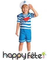 Costume de petit marin bleu et blanc avec short