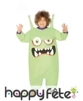 Costume de petit monstre vert gonflable, enfant