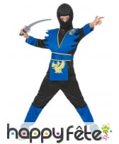 Costume de petit ninja bleu et noir, image 1