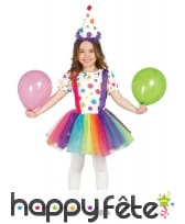 Costume de petite clown avec tutu