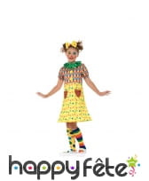 Costume de petite clown jaune à pois, image 1