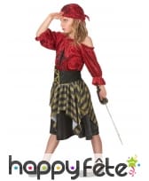 Costume de petite corsaire rouge effet velours, image 1