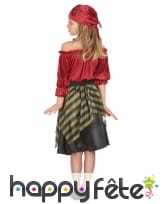 Costume de petite corsaire rouge effet velours, image 2