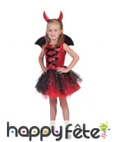 Costume de petite diablesse en tutu avec ailes
