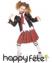 Costume de petite écolière zombie