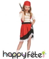 Costume de petite piratesse avec dentelle blanche